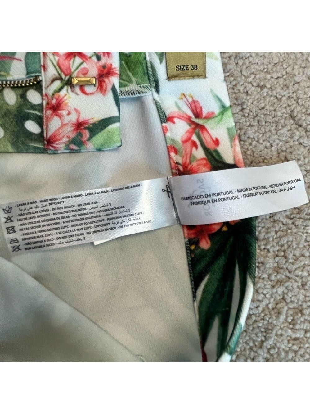 Sacoor Brothers pink green floral flower tropical ankle pants Sz 38 NWT - Picture 7 of 12